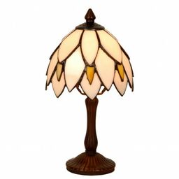 Lampa Stołowa Tiffany Brązowo-Kremowa C Clayre & Eef