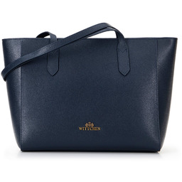 Damska torebka shopper ze skóry granatowa