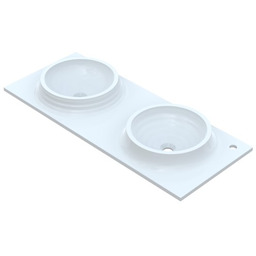 Umywalka konglomeratowa 120x50 cm z powłoką żelkotową, wpuszczane