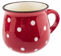 Kubek ceramiczny Dots 75 ml, czerwony, czerwony, 75