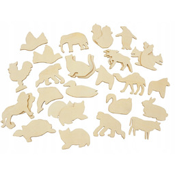 Drewniane scrapki figurki ZWIERZĘTA do decoupage DIY 30
