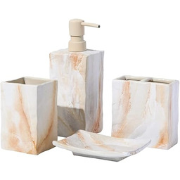 RQYIXI Ceramiczny zestaw akcesoriów łazienkowych, kompletny 4-częściowy styl
