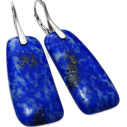 Lapis Lazuli Naturalne Piękne Kolczyki Srebro