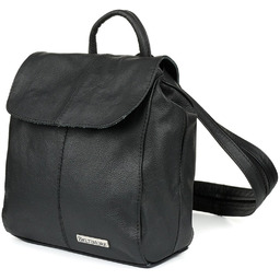 Czarny Beltimore plecak skórzany damski z klapą solidny