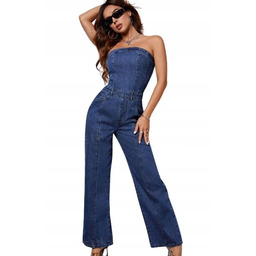 SHEIN KOMBINEZON JEANSOWY CASUAL GRANATOWY 36 ŁKN