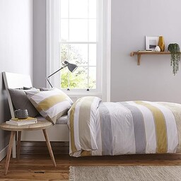 Catherine Lansfield New Quay Stripe Ochre komplet pościeli
