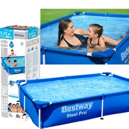 Ogrodowy Basen Stelażowy Steel Pro 221x150x43 cm Bestway