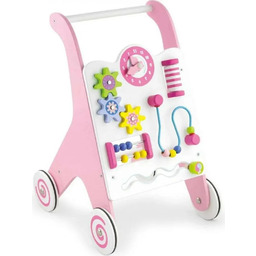 Viga Toys Pchacz Drewniany Edukacyjny Różowy Chodzik