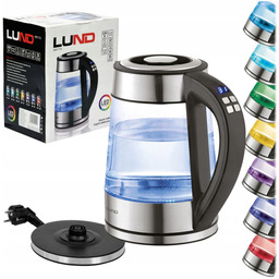 Czajnik Elektryczny Szklany Led 1,7L Regulacja Temperatury Lund