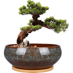 EPFamily Ceramiczna doniczka bonsai, glazurowana płytka doniczka