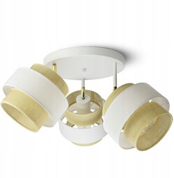 Lampa Sufitowa Wisząca Boho Juta Naturalna Pleciona White