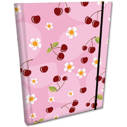 Notes B6 Kratka Z Gumką Soft Touch Wisienki