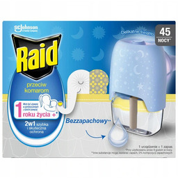 Raid Family, elektrofumigator z płynem owadobójczym, bezzapachowy, 27ml