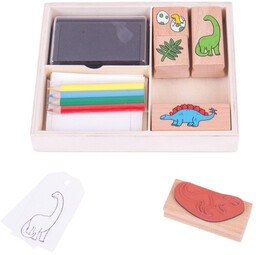 Zestaw do kolorowania i stempelki Dinozaury Bigjigs Toys