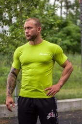 Koszulka slim fit neonowa męska Furia