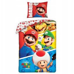 Pościel 140x200 Mario kolorowa poszewka 70x90 Kids 12