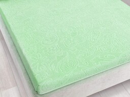 Zwoltex Prześcieradło frotte bez gumki 175x220 Tulipan zielone