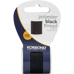 Korbond 500 m czarna poliestrowa nić do szycia