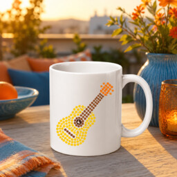 Gitara z kropek - dzień kropki - kubek
