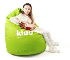 Diablo Chairs KIDO Tkanina Zielony Pufa dla dzieci