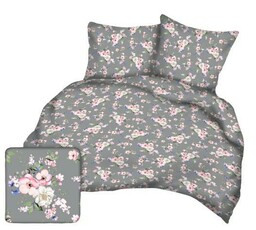 Karo Pościel z kory 140x200 78c grafitowa kwiat