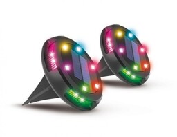 Activejet Zestaw 2 szt lamp solarnych LED RGB