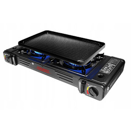 Kuchenka turystyczna grill Stilhoff 2 palniki black płyta