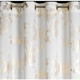 Zasłona welwetowa biała w złote kwiaty ZKKK-04