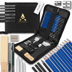 Profesjonalny Zestaw Do Szkicowania Rysowania Kredki Przybory 35W1