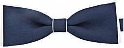 Granatowa biała mucha męska muszka z poszetką slim