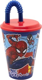 Stor Spiderman kubek wielokrotnego użytku z pokrywką