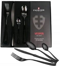 Zestaw sztućców Zwieger Vesper Black 24 el. Ręczny