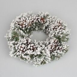 Wieniec świąteczny Snowy cones biały, śr. 26 cm