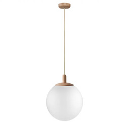 Lampa wisząca szkło i drewno ALUR WOOD M