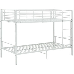 Elior Białe Metalowe Łóżko Piętrowe 90X200 Cm G3-Z12
