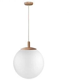 Lampa wisząca szkło i drewno ALUR WOOD L