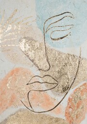 Eurofirany Obraz 399a 50x70 beżowy biały abstrakcyjna twarz