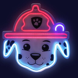 Hanging neon Led Paw Patrol on plexiglass Marshall
