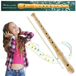 Flet prosty dla dzieci, 8 otworów, drewniany, Starpak