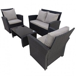Meble ogrodowe z technorattanu sofa, stół, fotele zestaw