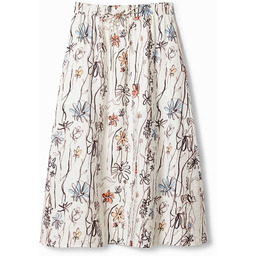 Spódnica midi z ilustrowanymi kwiatami