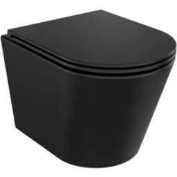 Besco Laax Matt Black miska WC wisząca +