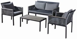 Aluminiowy zestaw mebli ogrodowych CORTO okrągły technorattan