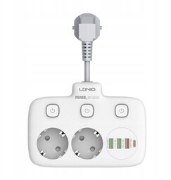 Listwa zasilająca z 2 gniazdami Ac, 3x Usb,
