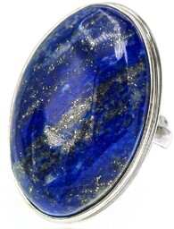 Lapis Lazuli Przepiękny Pierścionek Srebro R10-26 Certyfikat Unikat