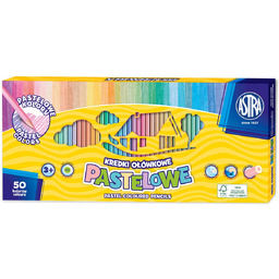 Kredki pastelowe okrągłe Astra, 50 kolorów
