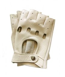 STAG HALF - Jasne, kremowe rękawiczki bez palców