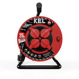 Przedłużacz bębnowy warsztatowy 25m 4x 230V Schuko 3x1,5