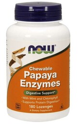 Now Foods Papaya Enzyme- Enzymy Trawienne- 180 Tabletek
