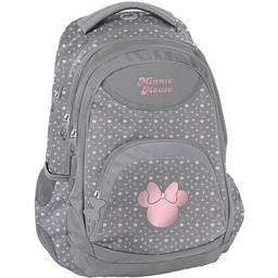 Plecak szkolny młodzieżowy Minnie BeUniq szary z różową